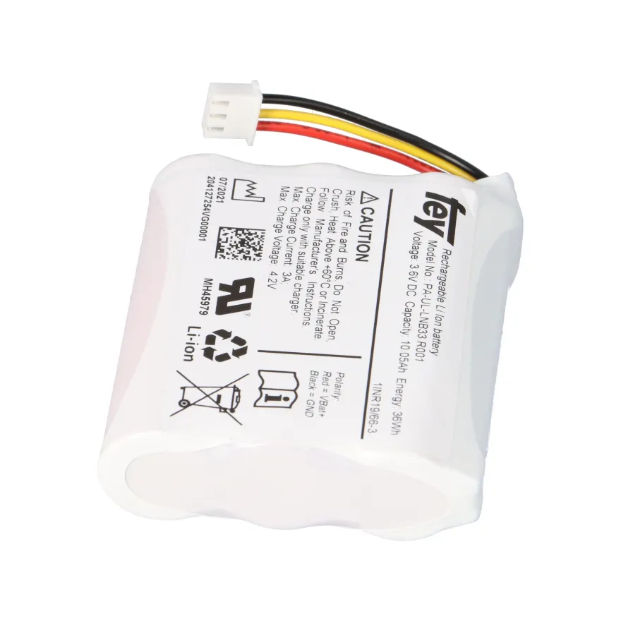 Lithium-Ionen Akkupack 3,6V 10,05Ah 36Wh 1S3P Kabel & Stecker