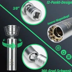 Llavetor Drehmomentschlüssel-Satz 60 Nm & 220 Nm, 3/8 & 1/2 Antrieb, 15-teilig