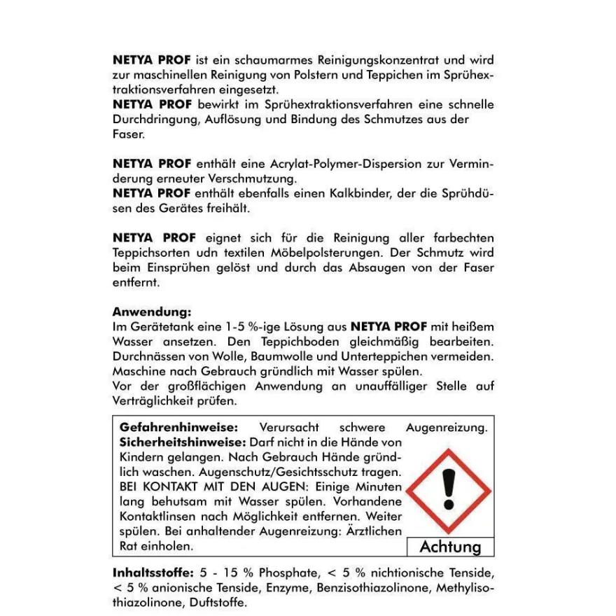 1 L Netya Prof Teppichreiniger Polsterreiniger Textilreiniger