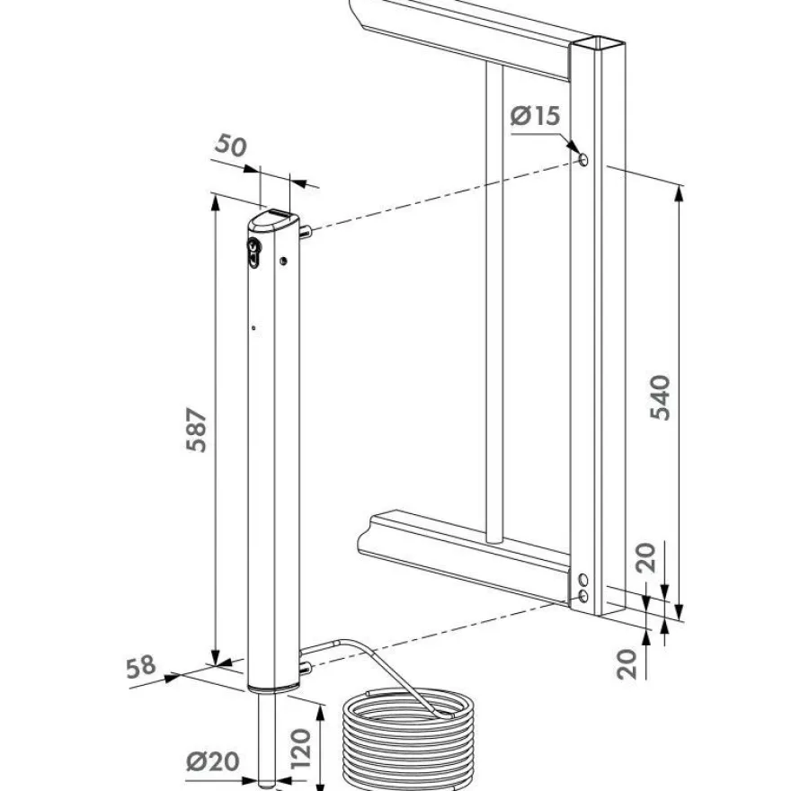 Locinox Elektrisch. Bolzen-Stangenriegel Electradrop-R (mit Akku)