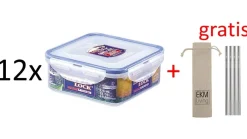 Lock & Lock 12er Set Frischhaltebox Vorteilspack HPL823 + Gratis 4er Set EKM Livin