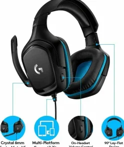 Logitech G432 Gaming-Headset, 7.1 Surround Sound, Kabel, PC/ Xbox One/ Nintendo