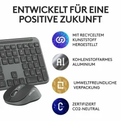 Logitech MK950 for Business Tastatur-Maus-Set kabellos grafit