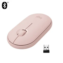 Logitech M350 PEBBLE Wireless Maus Rosa