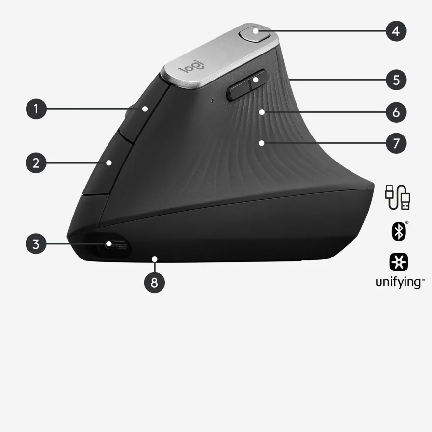 Logitech MX Vertical Wireless Maus schwarz