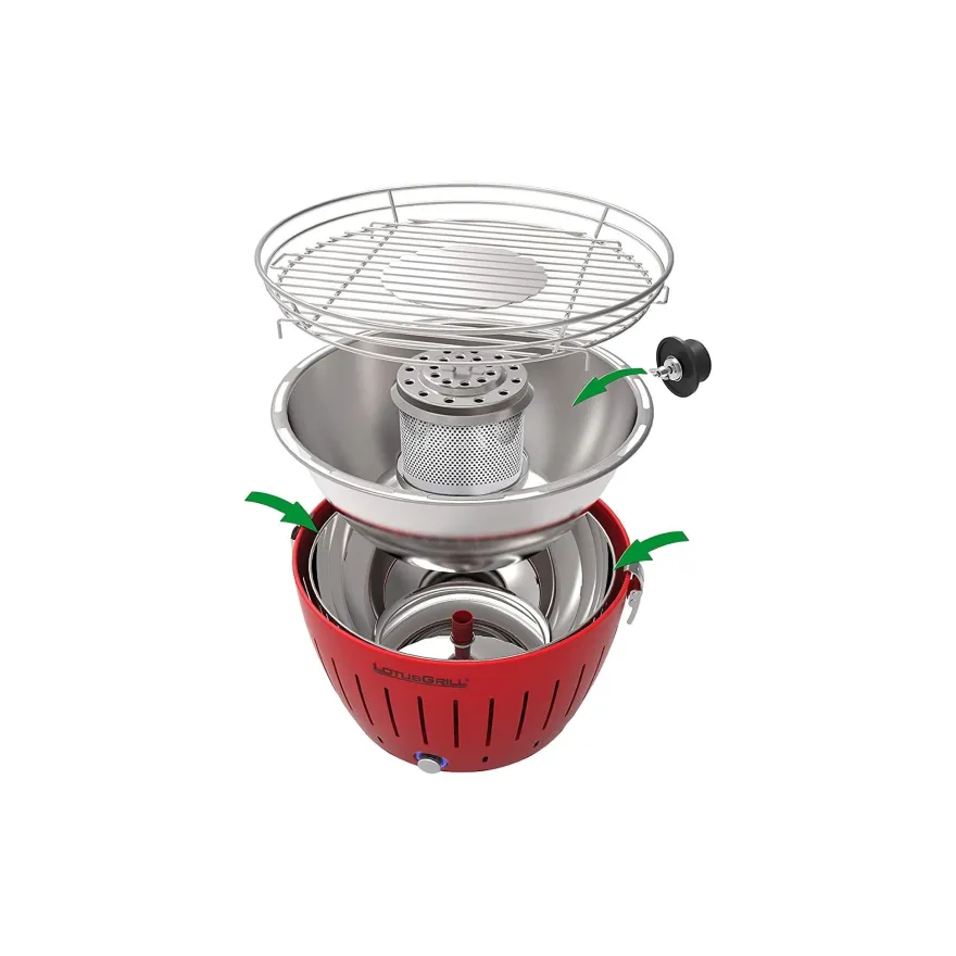 LotusGrill XL Edelstahl Grillhaube mit Thermometer für Tischgrill XL G435