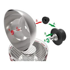 LotusGrill XL Edelstahl Grillhaube mit Thermometer für Tischgrill XL G435