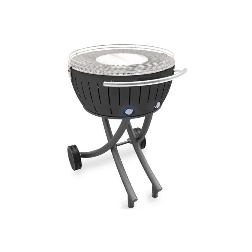 LotusGrill XXL (G600) Gartengrill 21,8kg, Anthrazitgrau mit USB Anschluss