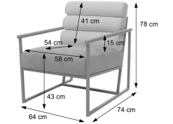 Lounge-Sessel HWC-O38, Cocktail-/Polstersessel, Stoff/Textil (420 g/m²) Metall