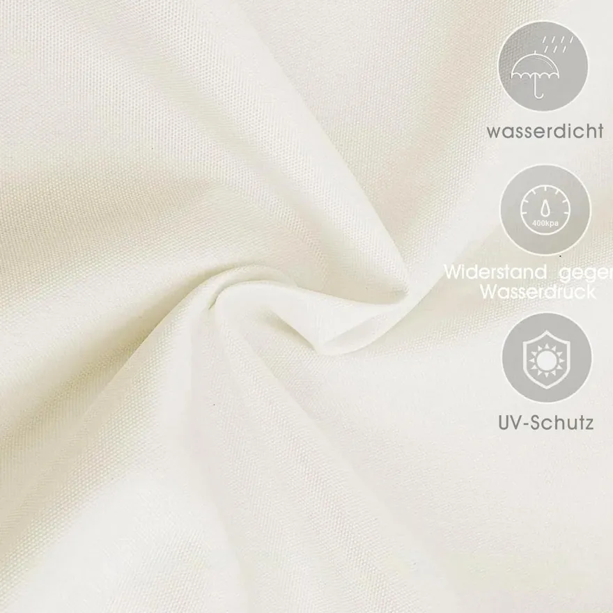 LOVE STORY Sonnensegel 2.5x3m Rechteckig Cremeweiß Wasserdicht mit 95