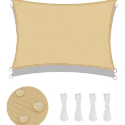 LOVE STORY Sonnensegel 2x3m Rechteckig Sandbeige - Wasserdicht, 95% UV-Schutz