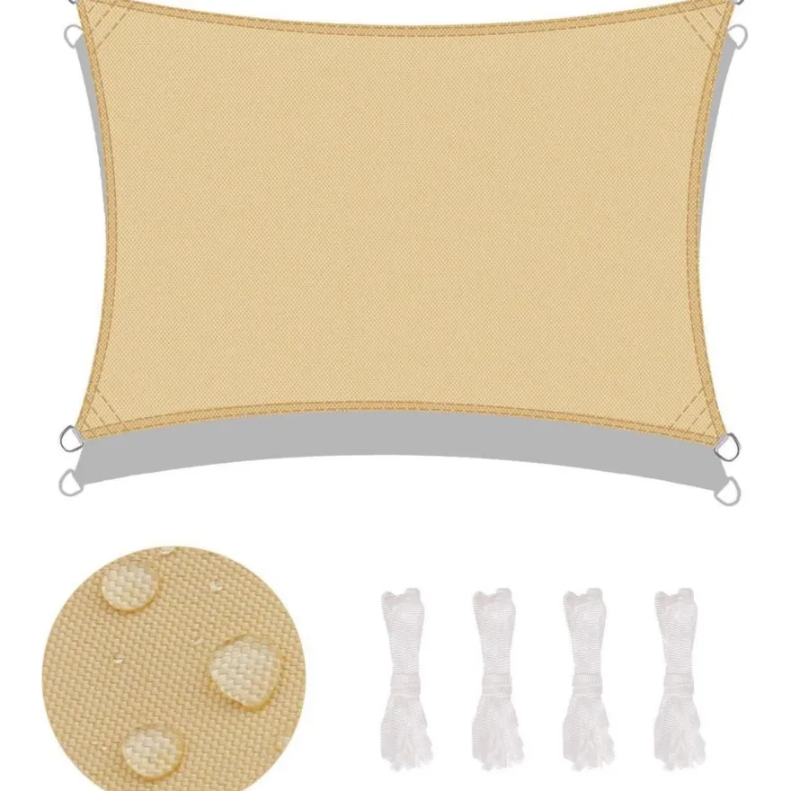 LOVE STORY Sonnensegel 2x3m Rechteckig Sandbeige - Wasserdicht, 95% UV-Schutz