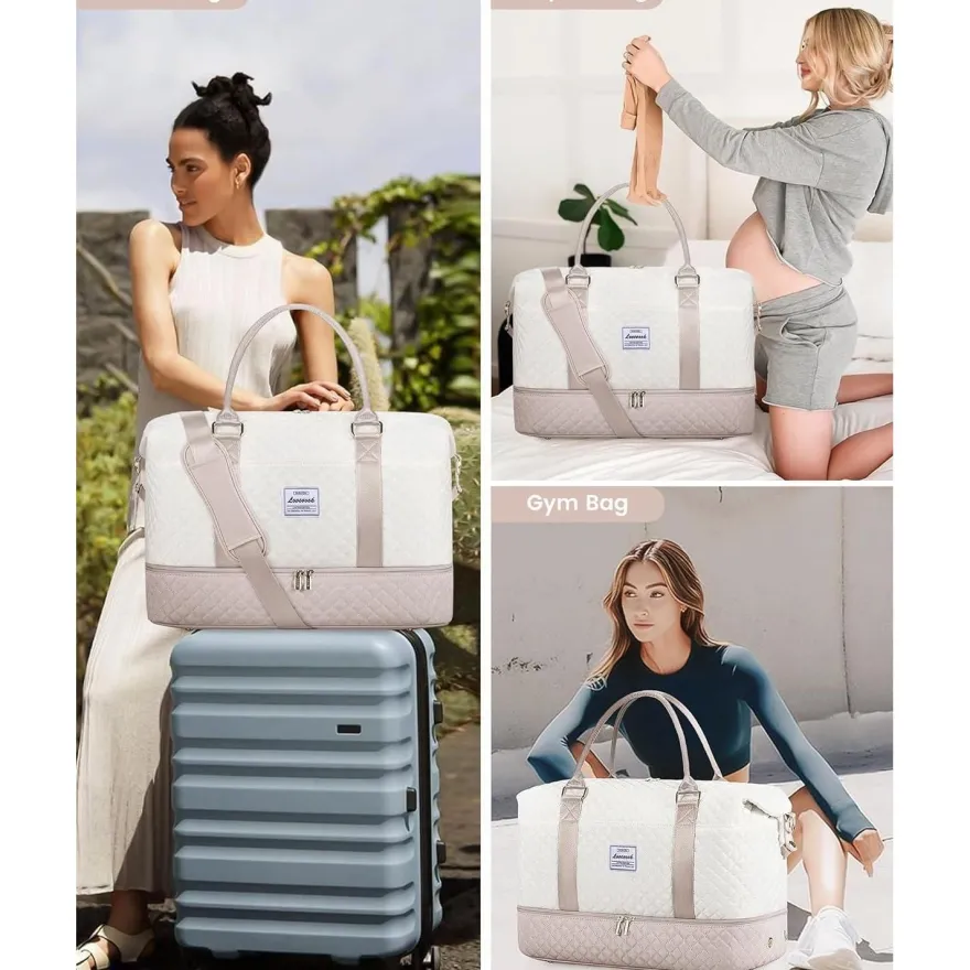 Lovevook Reisetasche Damen Groß Sporttasche Handgepäck mit Schuhfach