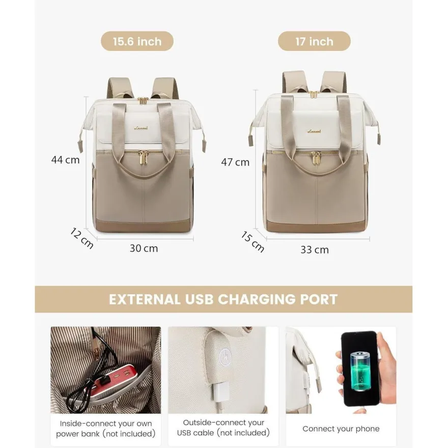 Lovevook Rucksack Damen Groß, Laptop Rucksack 17,3 Zoll, Wasserdicht