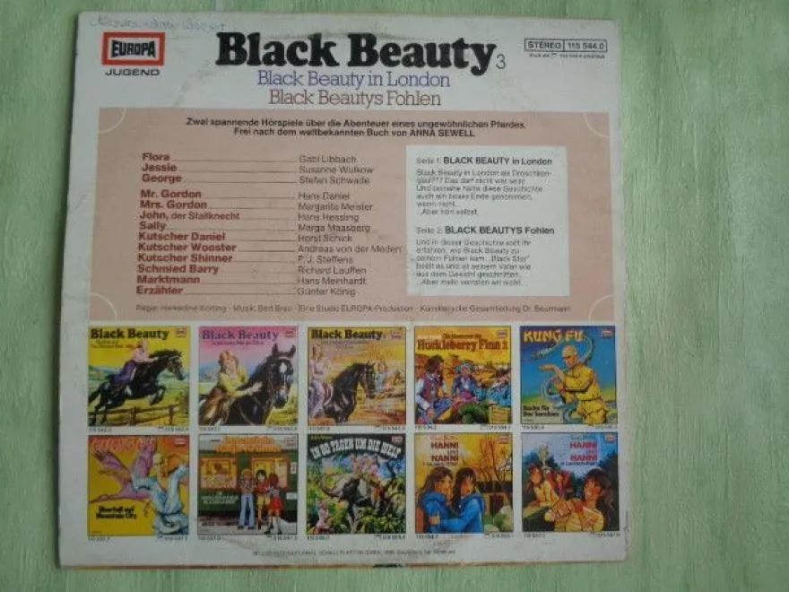 LP Europa Anna Sewell Black Beauty Gut Birtwick Zirkus London Fallensteller Hörspiel