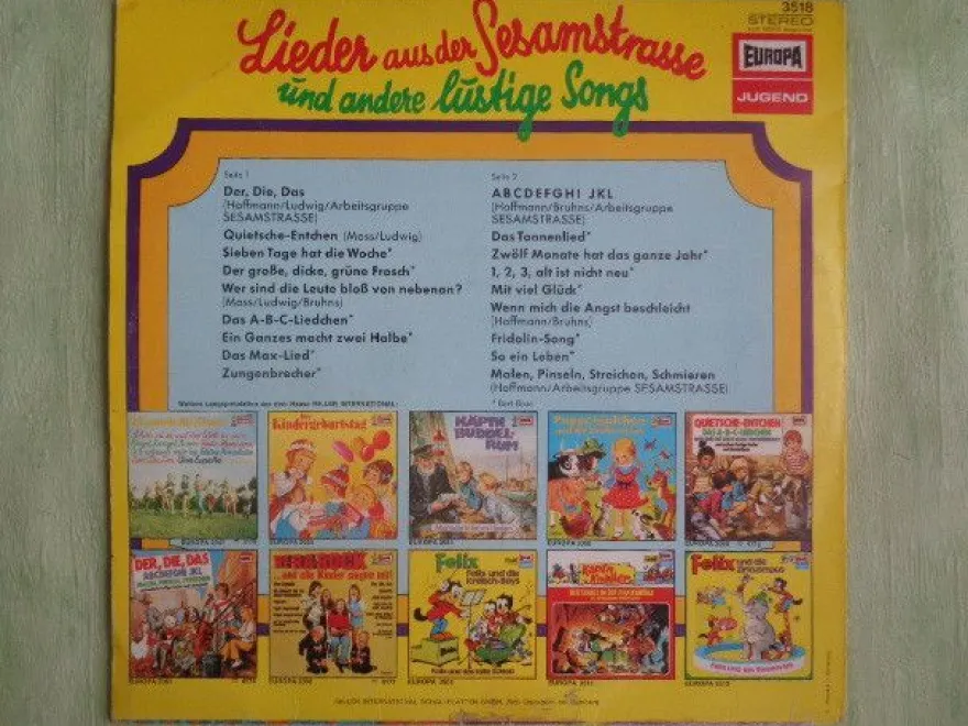 LP Europa ex3518 Lieder aus der Sesamstrasse und andere lustige Songs