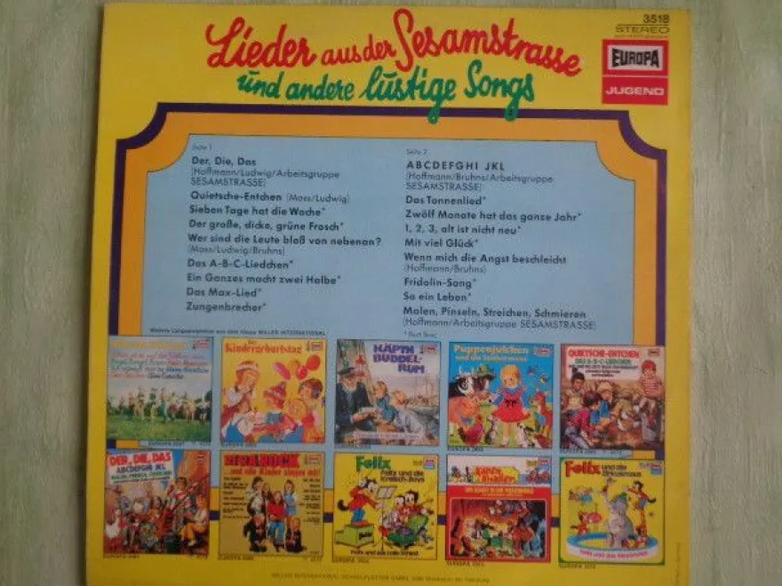 LP Europa ex3518 Lieder aus der Sesamstrasse und andere lustige Songs