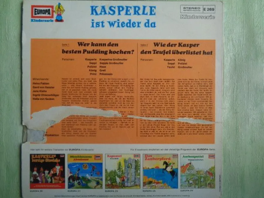 LP Europa Polizeikasper Kasperle ist wieder da Streiche Seppl Pudding Teufel ....