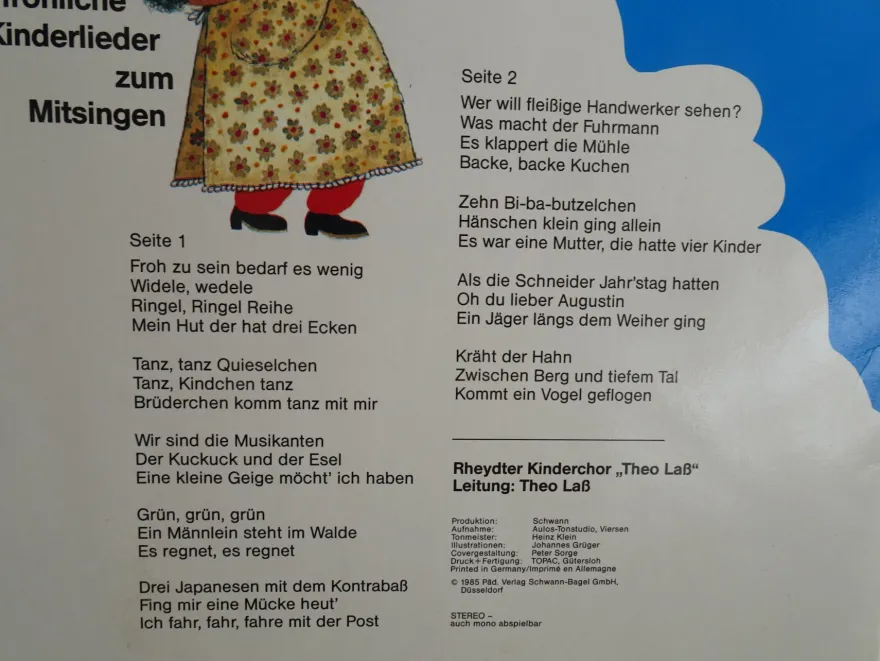 LP Schwann Die Liederfibel Kunterbunt Die Gute Nacht Die Lieder Tonbuch - Auswahl -