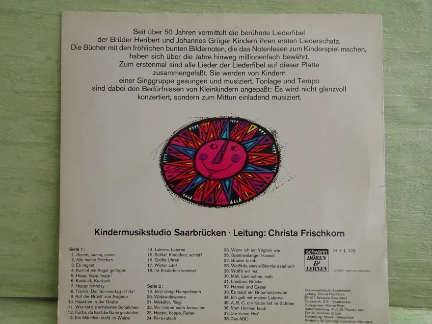 LP Schwann Die Liederfibel Kunterbunt Die Gute Nacht Die Lieder Tonbuch - Auswahl -