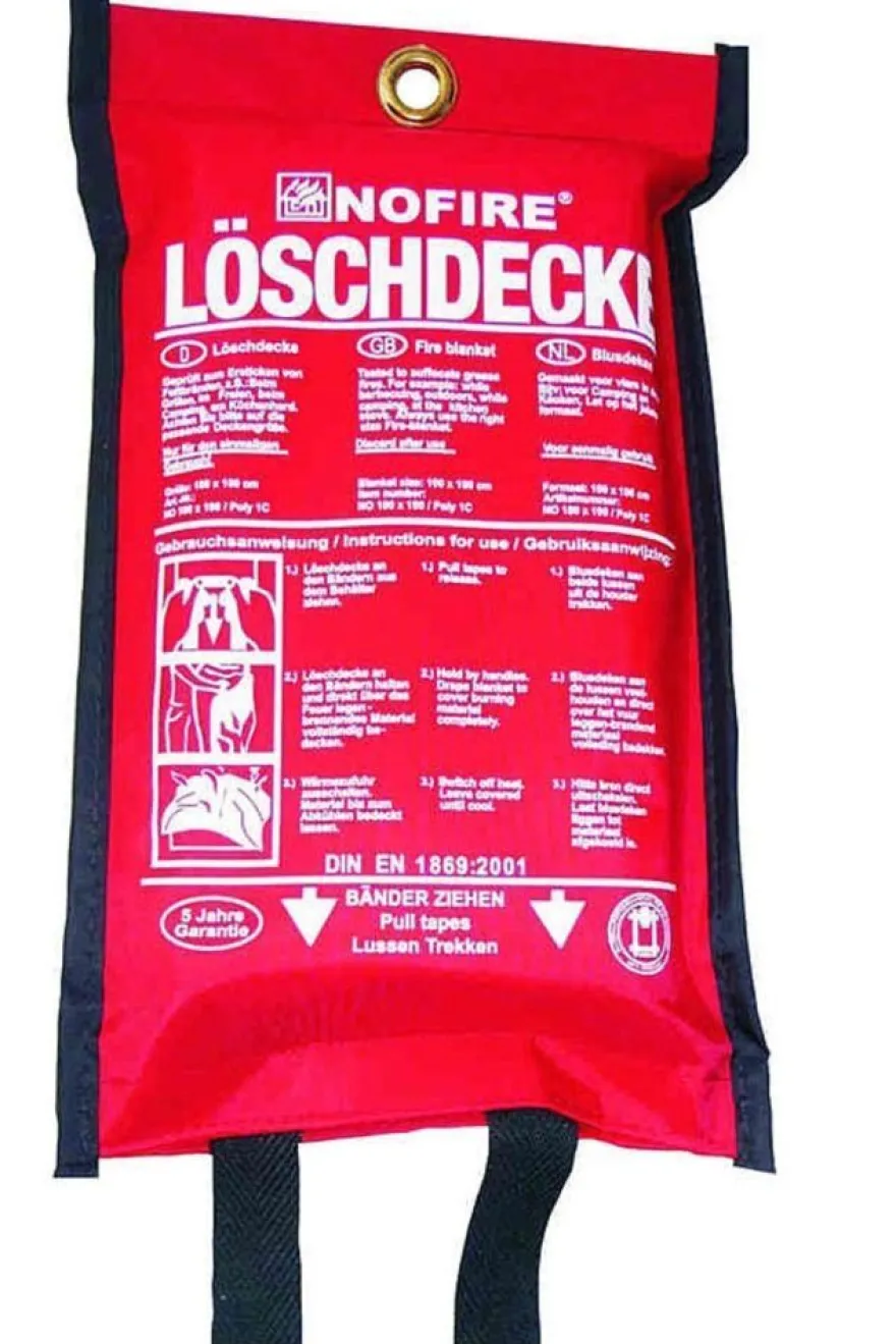 Löschdecke 1,20x1,20m DIN EN 1869 Brandschutzdecke Feuerlöschdecke 120cm