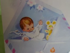 ältere Grußkarten freudiges Ereignis Baby Geburt / Gunkel West Germany