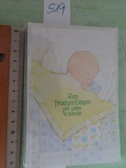 ältere Grußkarten freudiges Ereignis Baby Geburt / Gunkel West Germany