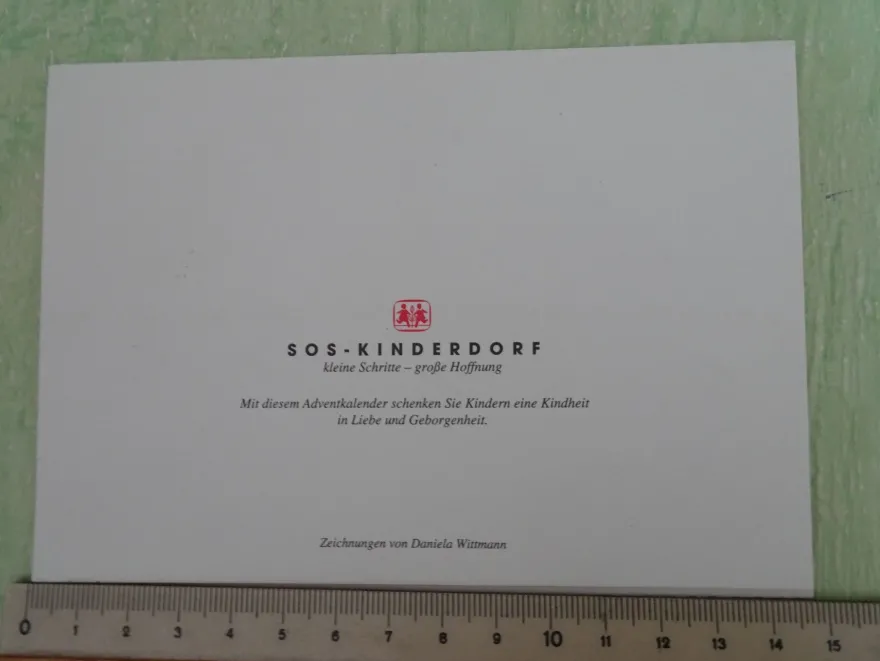 ältere SOS Kinderdörfer mini Adventskalender Postkarte Grußkarte Daniela Wittmann ua