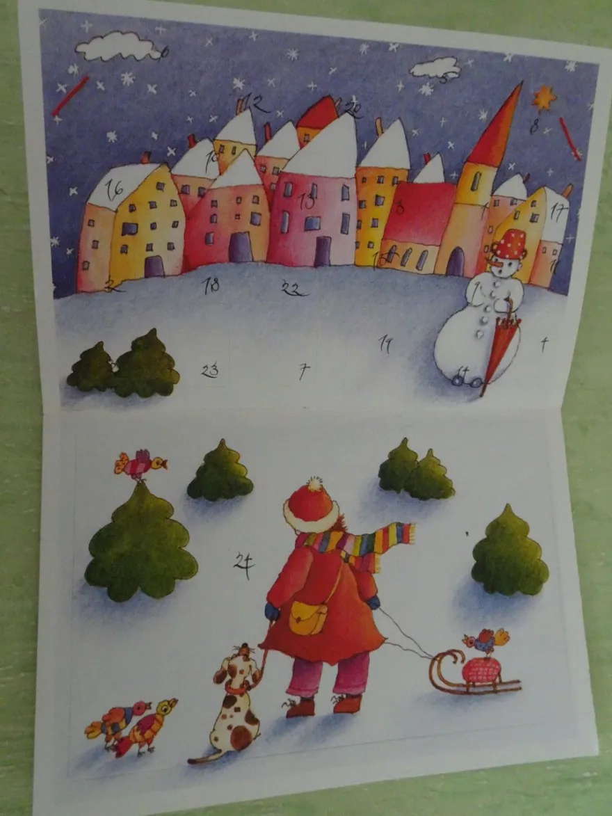 ältere SOS Kinderdörfer mini Adventskalender Postkarte Grußkarte Daniela Wittmann ua