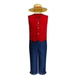 Luffy Cosplay Kostém One Piece Anime Set Kinder Halloween Outfit