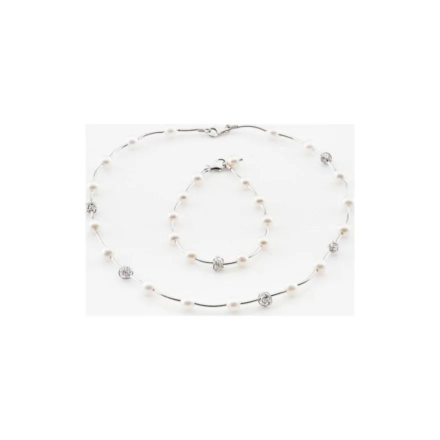 Luna-Pearls Perlen Schmuckset 925 Silber