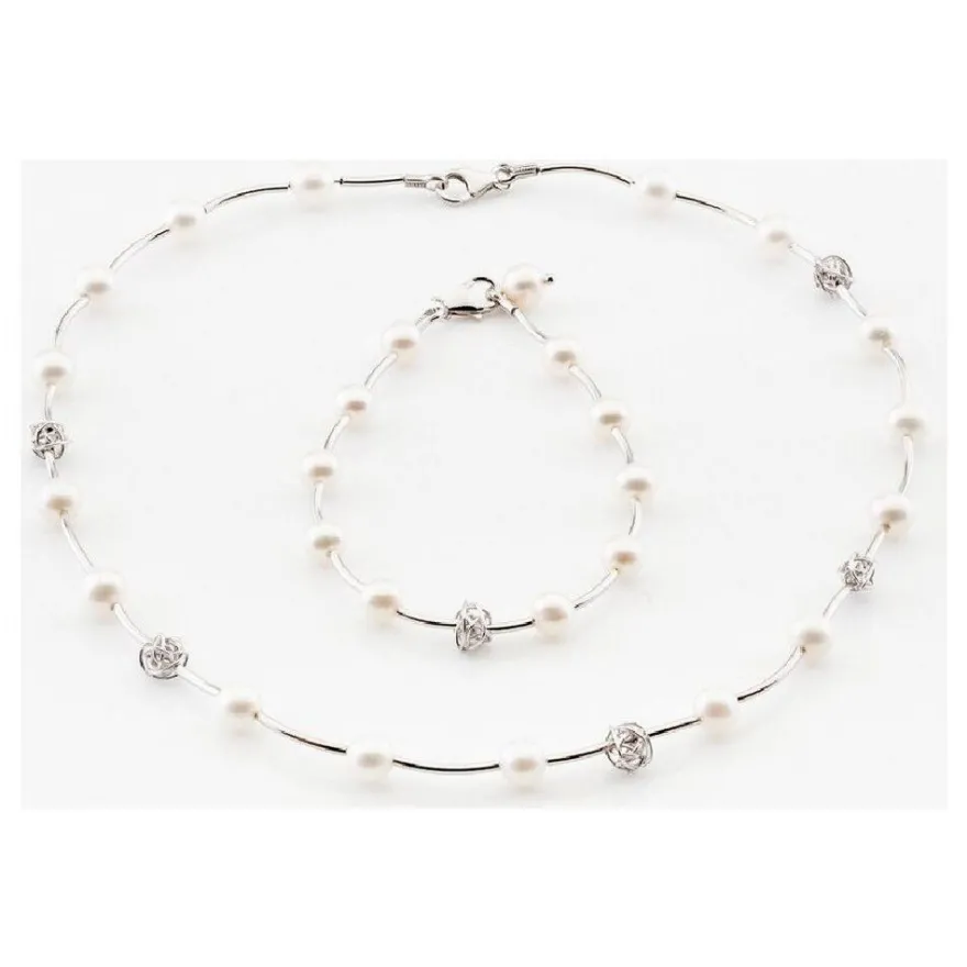 Luna-Pearls Perlen Schmuckset 925 Silber