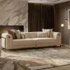 Lux 3-Sitzer Sofa mit 2 Sesseln Creme Beige Modern Design Lounge
