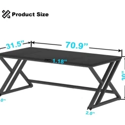 LVB Großer Schreibtisch für Home Office, Büro & Gaming, 180 x 80 cm, Holz
