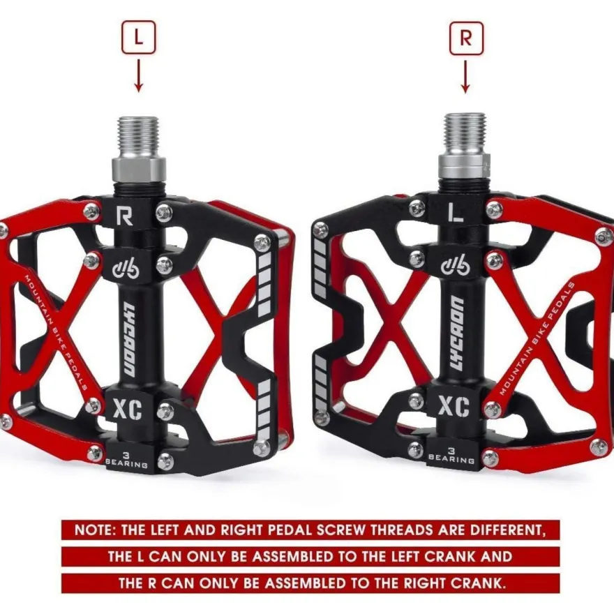 LYCAON Fahrradpedale MTB Pedal, CNC Aluminiumlegierung rutschfest, 3 Lager