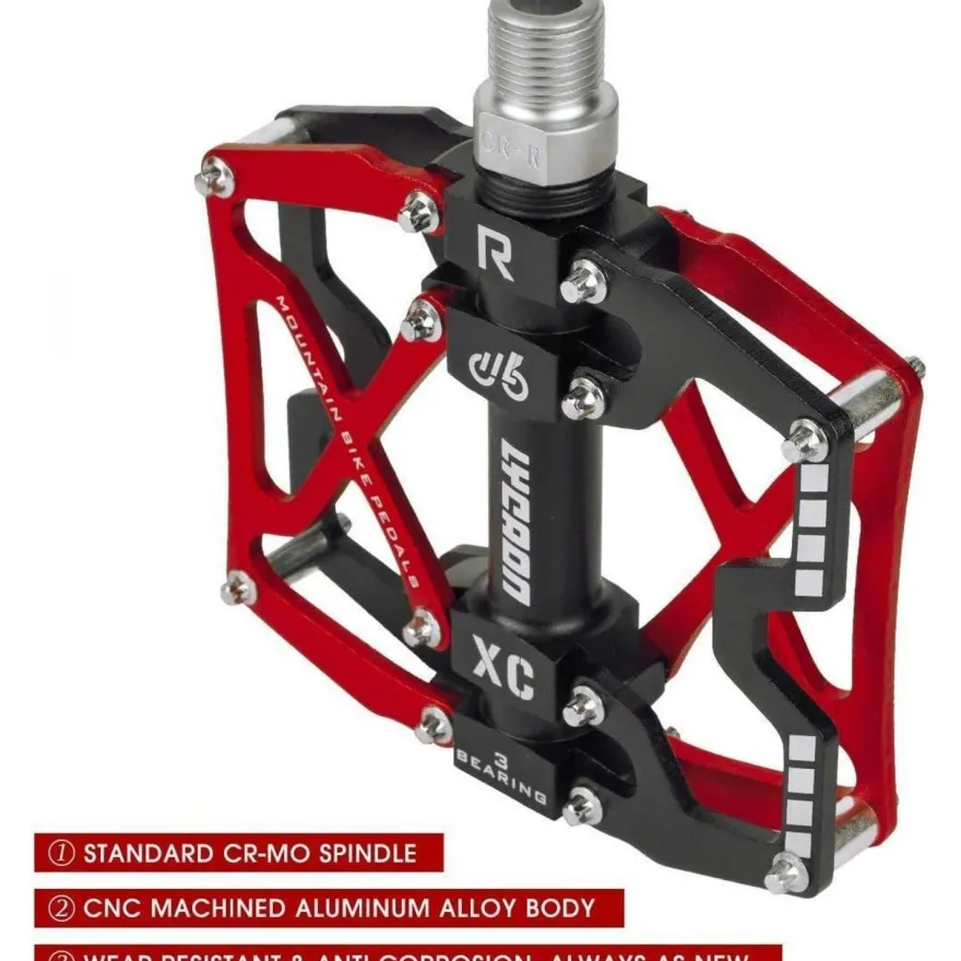 LYCAON Fahrradpedale MTB Pedal, CNC Aluminiumlegierung rutschfest, 3 Lager