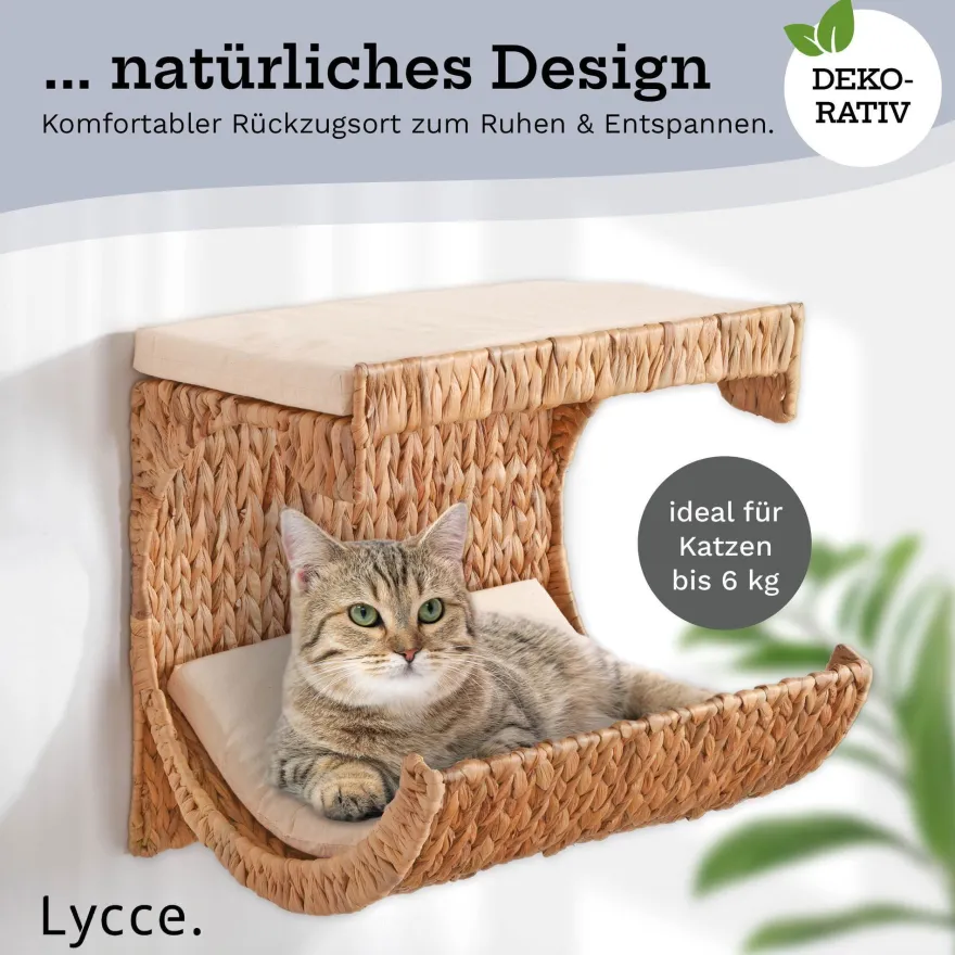 Lycce Katzenbett Wand | Kletterwand Katzen | Katzenmulde Wandmontage Nicky