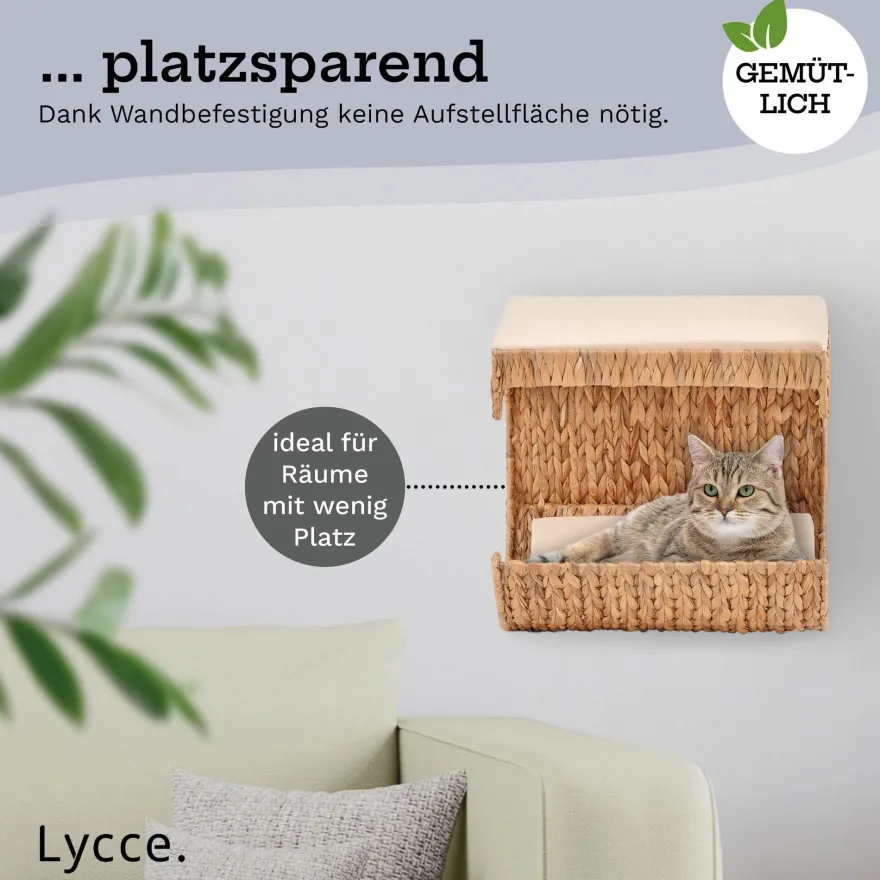 Lycce Katzenbett Wand | Kletterwand Katzen | Katzenmulde Wandmontage Nicky