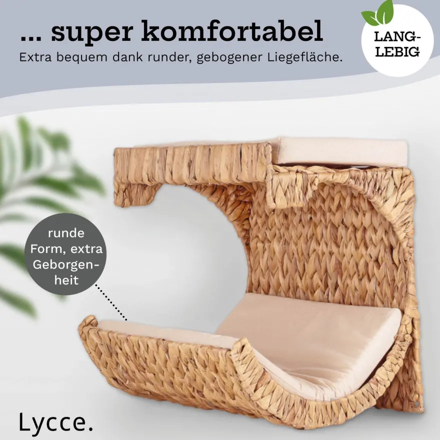 Lycce Katzenbett Wand | Kletterwand Katzen | Katzenmulde Wandmontage Nicky