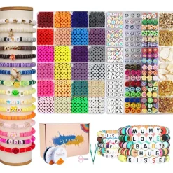 Lynnmos 7200+ Stück Polymer Clay Perlen Set 6mm für Armbänder