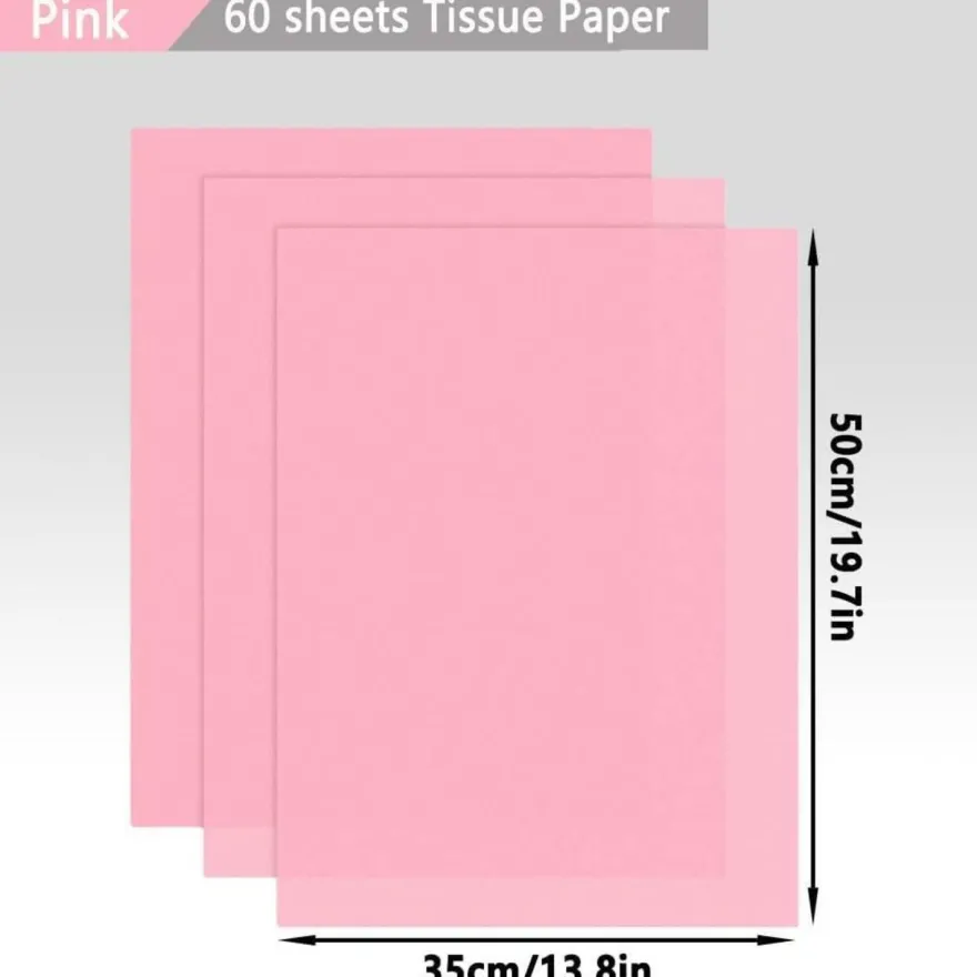 LZRinue 60 Blatt rosa Seidenpapier 35 x 50 cm - Vielseitiges Geschenkpapier für
