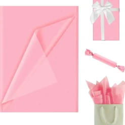 LZRinue 60 Blatt rosa Seidenpapier 35 x 50 cm - Vielseitiges Geschenkpapier für