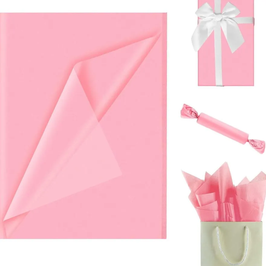 LZRinue 60 Blatt rosa Seidenpapier 35 x 50 cm - Vielseitiges Geschenkpapier für