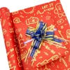 LZRinue Rote Weihnachtsgeschenkpapierrolle, 43 cm x 15 m, recycelbares