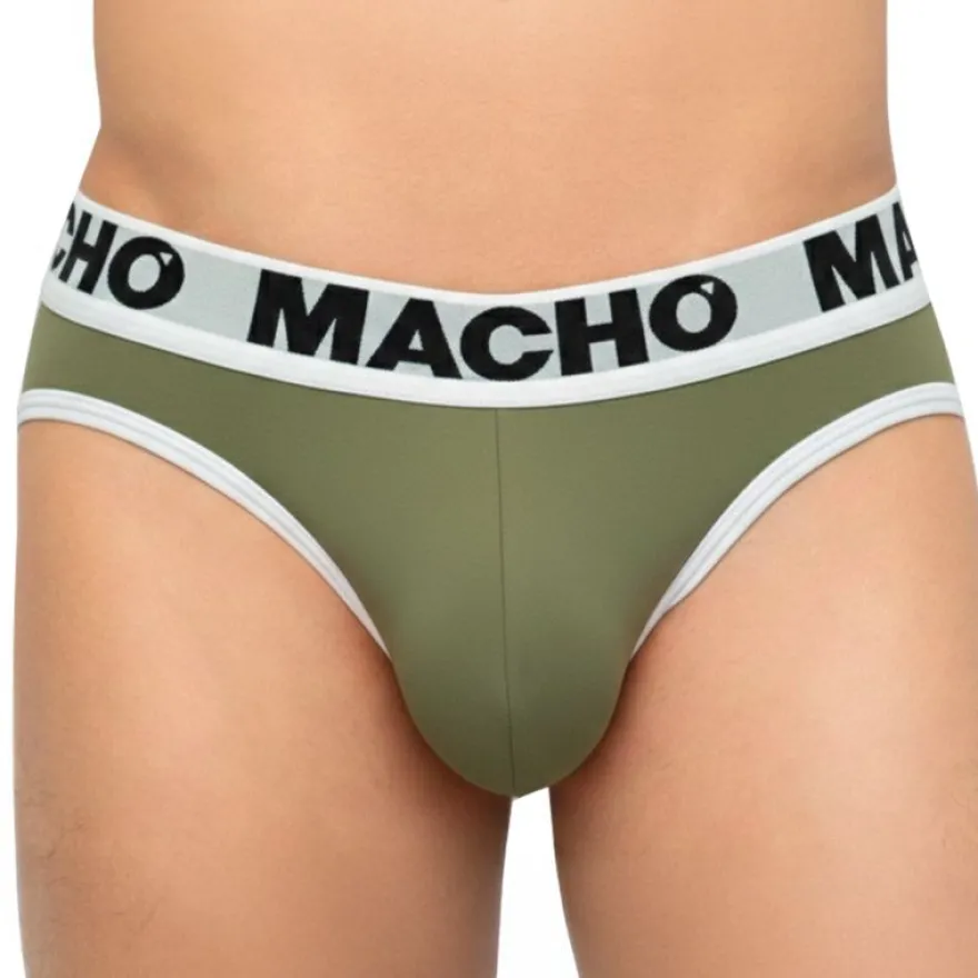 Macho Underwear Herren-Slip mit Push-up-Cup in Militärgrün