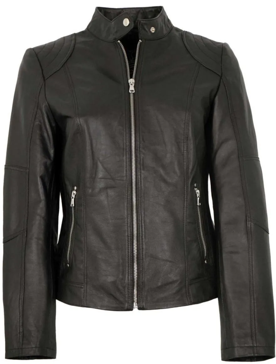 MADDOX - Damen Lederjacke Lammnappa schwarz