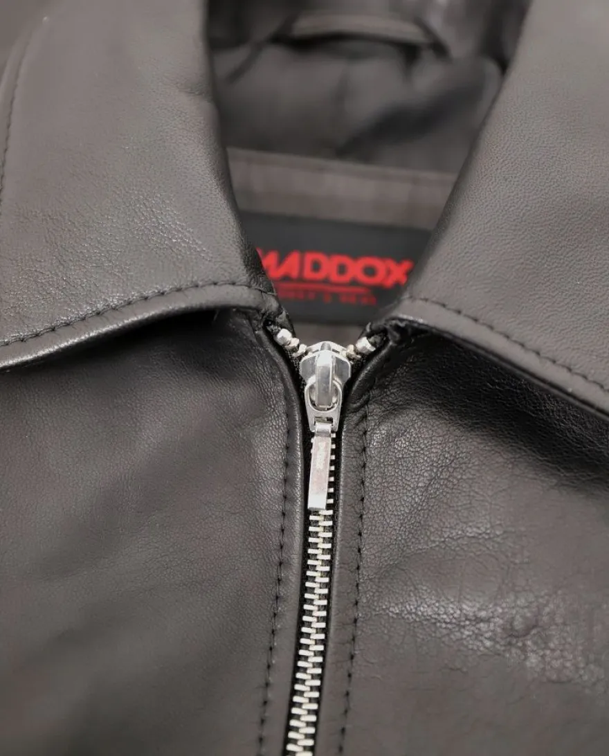 MADDOX - Damen Ledermantel Longjacke Lammnappa schwarz