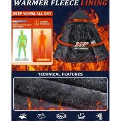 Magcomsen Herren Skijacke Wasserdicht Warm Gefüttert Fleecejacke Winddicht