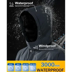 Magcomsen Herren Skijacke Wasserdicht Warm Gefüttert Fleecejacke Winddicht