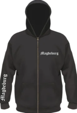 Magdeburg Kapuzenjacke - altdeutsch bedruckt - Sweatjacke Jacke Hoodie